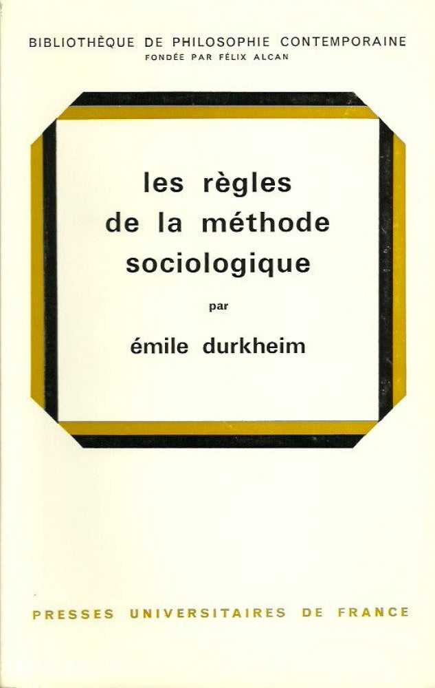 Durkheim Emile. Règles De La Méthode Sociologique (Les) Bon Livre