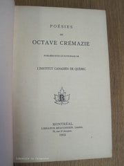 CREMAZIE, OCTAVE. Poésies