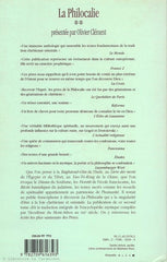 CLEMENT, OLIVIER. La Philocalie. Tome 02. Les écrits fondamentaux des pères du désert aux pères de l'Église (IVe - XIVe siècle) (Philocalie des pères neptiques. Tome second.).