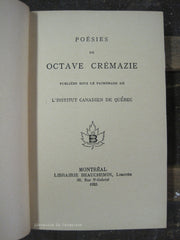 CREMAZIE, OCTAVE. Poésies