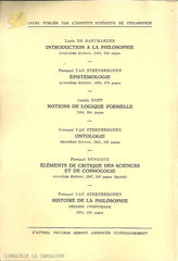 VAN STEENBERGHEN, FERNAND. Épistémologie - 4e édition revue et corrigée