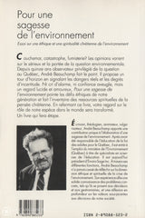 Beauchamp Andre. Pour Une Sagesse De Lenvironnement:  Essai Sur Éthique Et Spiritualité Chrétienne