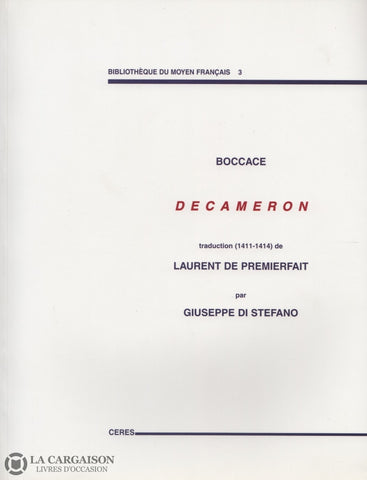 Boccace. Decameron Livre