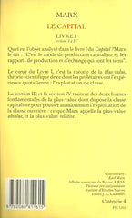 MARX, KARL. Le Capital. Livre 1. Sections 1 à 4.