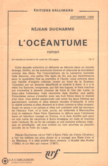 Ducharme Rejean. Océantume (L) Livre