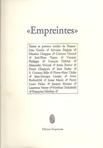 COLLECTIF. "Empreintes". Textes et poêmes inédits de.