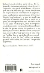 HIRIGOYEN, MARIE-FRANCE. Le harcèlement moral dans vie professionnelle