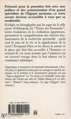 Jacq Christian. Tradition Primordiale De Égypte Ancienne Selon Les Textes Des Pyramides (La) Livre