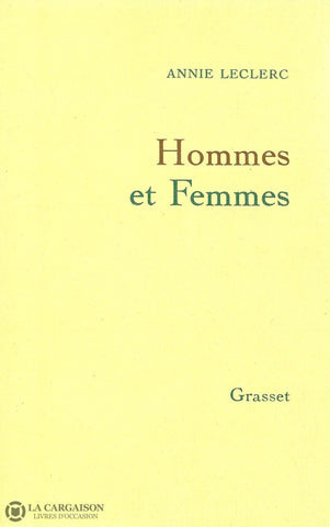 Leclerc Annie. Hommes Et Femmes Livre