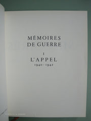 GAULLE, CHARLES DE. Mémoires de Guerre. Tomes I, II & III (Complet) (Dédicacé)