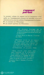 Parent Alphonse-Marie. Rapport Parent. Volumes 1 2 3 4 5. De La Commission Royale Denquête Sur