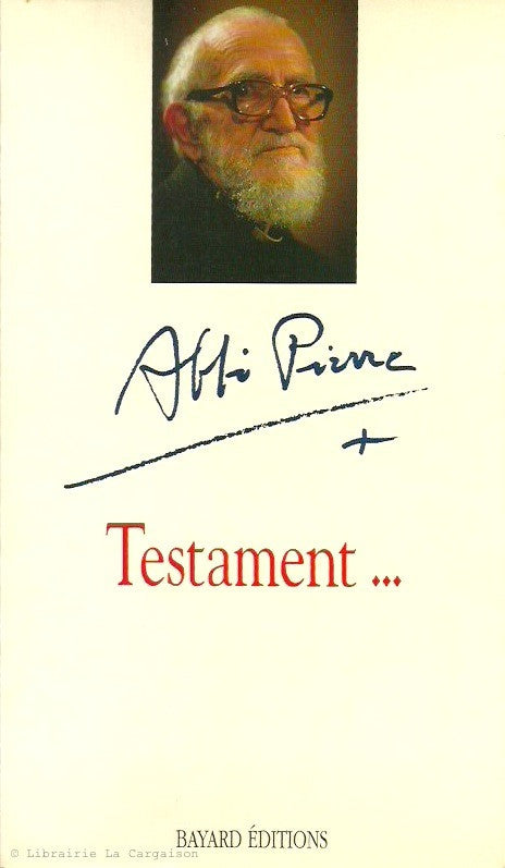 ABBE PIERRE. Testament...