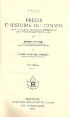 RUTCHE, JOSEPH. Précis d'histoire du Canada. Pour les élèves des classes supérieures de l'enseignement secondaire.