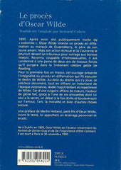 WILDE, OSCAR. Le procès d'Oscar Wilde