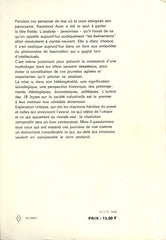 ARON, RAYMOND. La révolution introuvable. Réflexion sur les événement de mai.