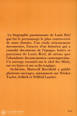 Riel Louis. Louis Riel:  Le Patriote Rebelle Livre