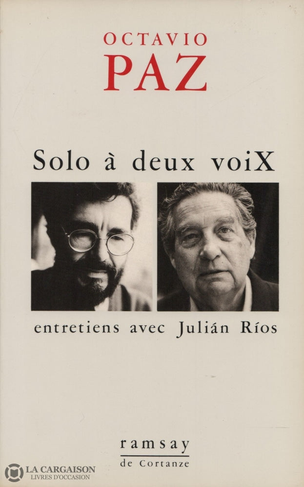 Rios Julian. Solo À Deux Voix:  Entretiens Avec Julián Ríos Livre