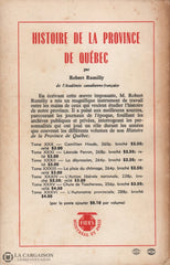 Rumilly Robert. Histoire De La Province Québec - Tome 37:  Premier Gouvernement Duplessis Livre