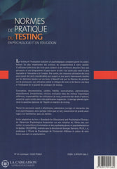 Sarrazin Georges. Normes De Pratique Du Testing En Psychologie Et Éducation Livre