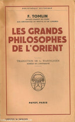 Tomlin F. Grands Philosophes De Lorient (Les) Doccasion - Acceptable Livre