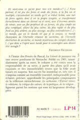 NIETZSCHE, FRIEDRICH. La volonté de puissance